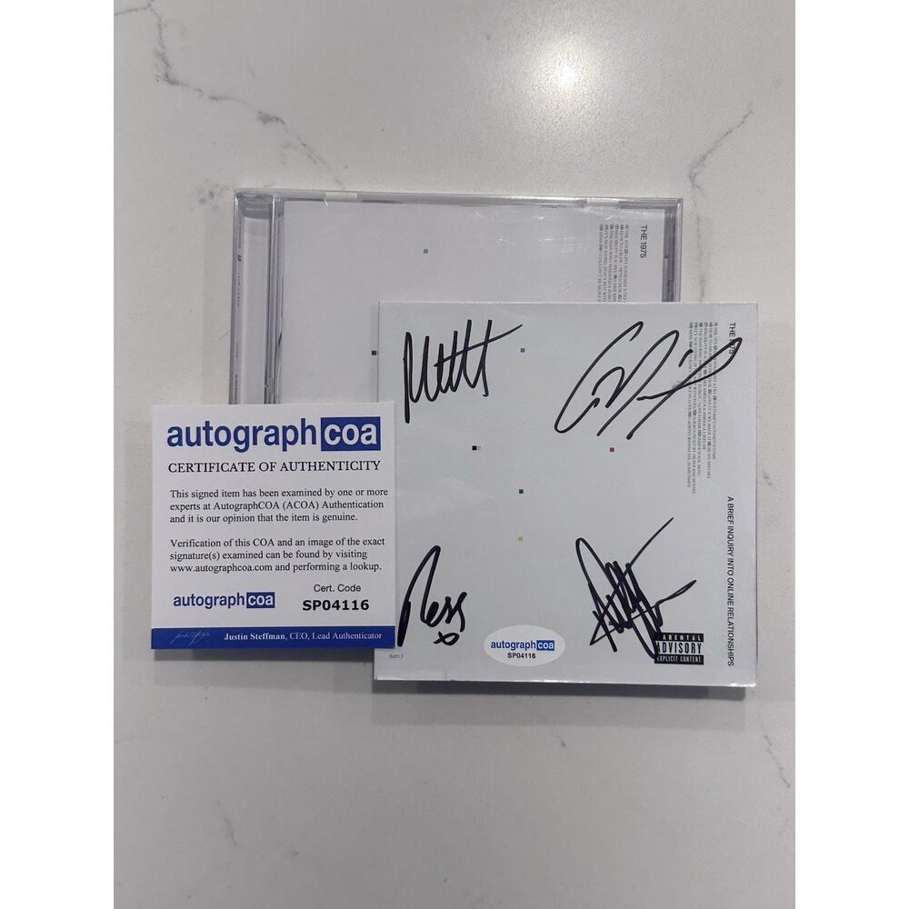 THE 1975 A BRIEF INQUIRY INTO ONLINE RELATIONSHIP Signed AUTOGRAPH CD ACOA COA 1